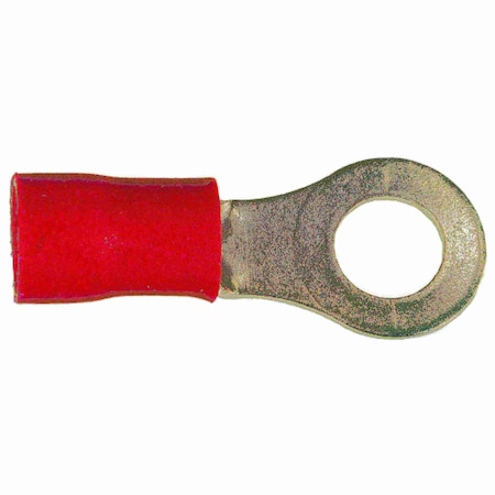 Midwest Fastener Ring Terminal, 8 AWG, Plastic Insulated, 12 PK 69972